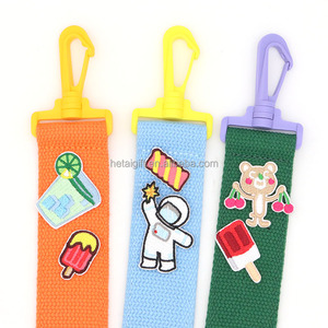 Hàn Quốc Philippines dây buộc Keyring đầy màu sắc vải Webbing sắt trên các bản vá lỗi vòng tay tên thẻ Keychain - Product Image 5