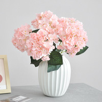 Buket Hydrangea Sutra Buatan 5 Tangkai Ukuran Besar Daun Dekorasi Pernikahan Rangkaian Bunga Injeksi Dekorasi Rumah Pesta