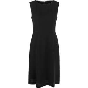 <span class=keywords><strong>Robe</strong></span> élégante <span class=keywords><strong>noire</strong></span> unie pour <span class=keywords><strong>femme</strong></span>, coupe droite, taille naturelle, longueur genou, tissée, pour le bureau, collection automne/printemps - Product Image 6