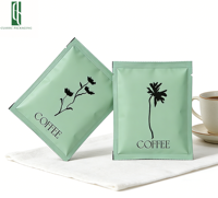 Sachets de café PE à trois soudures imprimés sur mesure avec poignée, sachets filtres à café vides de qualité alimentaire pour le sucre