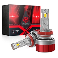 Ampoules de phares LED GICOO F10 20000LM 6000K 160W 12V, feux antibrouillard pour voiture, H1 H3 H4 H7 H11 9005 9006 9007, compatibilité universelle