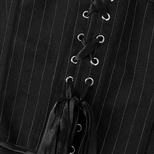 Bustier croisé sans couture à rayures, effet amincissant léger, en tissu tissé, pour femme, avec coussinets intégrés, sexy et moulant - Product Image 4