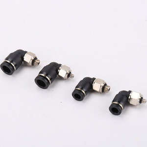 ข้อต่อสายลมแบบเร็วขนาดเล็ก PL-C สีดำขาว ข้อต่อแบบเกลียว ข้อต่อแบบงอ หลายขนาด - Product Image 4