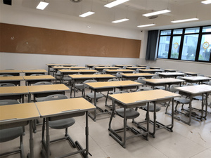 Meubles de classe pour lycée, mobilier commercial, cadre en métal, ensemble de pupitre et de chaise en bois pour les salles de classe des écoles primaires - Product Image 4
