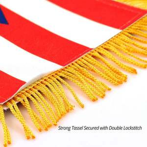 Personalizado de doble cara de 4x6 pulgadas <span class=keywords><strong>Puerto</strong></span> <span class=keywords><strong>Rico</strong></span> Mini país ventana con flecos bandera colgante para la decoración del espejo retrovisor del coche - Product Image 2