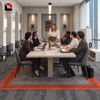 Dalles de moquette commerciales ignifuges de qualité supérieure, résistantes à l'usure, en mélange de nylon, modulaires, longues, pour bureau