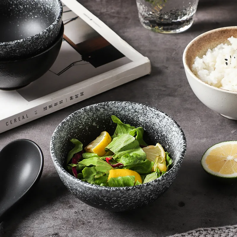 Japanese Style Stoneware Fashion 4.5 Inch Small Soup Bowl Ceramic Rice Bowl