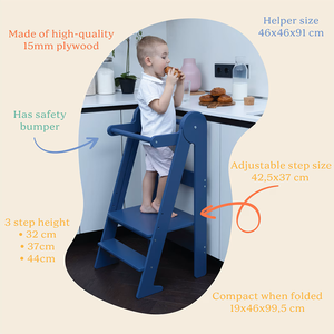 Taburete <span class=keywords><strong>de</strong></span> cocina plegable personalizado para niños pequeños, reposapiés <span class=keywords><strong>de</strong></span> madera - Product Image 3