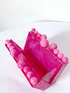 Moda acrílico mármol nupcial boda monedero fiesta graduación brillo embragues caja bolso mujer cena noche embrague cubo bolsa - Product Image 3