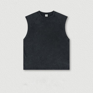 Débardeur sans manches raglan délavé et vieilli style streetwear personnalisé pour homme – Gilet de sport vintage coupe courte - Product Image 3