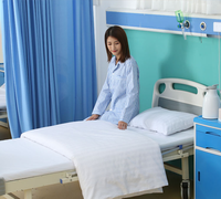 Drap de lit médical en satin de coton, draps de lit médicaux pour hôpital