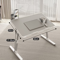 Table d'appoint portable en MDF réglable en hauteur pour lit, bureau, ordinateur portable, table paresseuse, table de baie vitrée, pliable, petite, de type panneau, rétractable