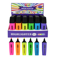 Ensemble de stylos surligneurs néon, 6 couleurs assorties, pointe biseautée, marqueur fluorescent pour l'école, le bureau, les étudiants, la prise de notes
