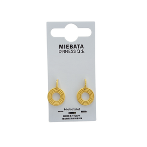 Orecchini pendenti Miebata in acciaio inossidabile placcato oro, gioielli da donna alla moda, stile geometrico vintage - Product Image 1