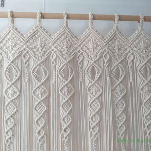 Bohemian Large Handwoven Cotton Macrame Window <b>Curtain</b> Home Decoration Balcony Door <b>Curtains</b> <b>Cheap</b> Price - Product Image 1