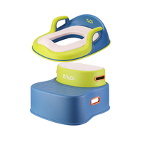 Ensemble toilette et marchepied pour enfants, ensemble toilette antidérapant pour enfants avec poignée, ensemble d'apprentissage de la propreté pour bébés garçons et filles