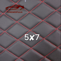 Cuero Sintético de PVC/PU de 60*90cm, Bordado y Acolchado con Pespunte de Diamante, Impermeable, para Asientos de Auto/Tapicería/Sofá/Muebles