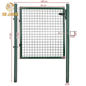 Puertas de hierro forjado de jardín de malla de alambre de metal recubierto de PVC y galvanizado