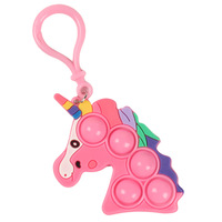 Op maat gemaakte sensorische fidget sleutelhangers met dinosaurussen/eenhoorns/fruit, stressverlichtende mini fidget speelgoed sleutelhanger, Pop It sleutelhanger