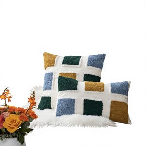 High Quality Tufted Cotton Cushion Cover Embroidered Woven Techniques for Home Living Room <b>Sofa</b> Bed Waist <b>Pillow</b> Hotels By ITHL - Product Image 1