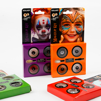 Palette de peinture lavable pour le visage Couleurs vives pour les fêtes costumées d'Halloween et les spectacles de scène Kit de peinture pour le visage des enfants