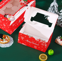 Emballage de cupcakes en papier personnalisable, créatif et respectueux de l'environnement avec fenêtre, boîte cadeau en carton pour l'emballage