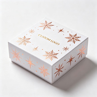 Scatola Rigida con Coperchio e Base con Motivo a Fiocco di Neve in Rilievo per Confezioni Regalo Personalizzate con Logo del Marchio, Ordine di Fabbrica