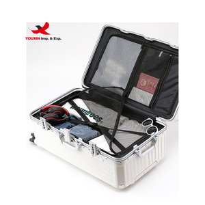 Gift Custom Multifunctional Aluminum Frame Luggage Case TSA Lock Unisex Hook Travel <b>Suitcase</b> With USB Charging Port Cup Holder - Product Image 2