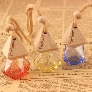 Car hanging air freshener for home fragrance car perfume air hang wood Glass Car Perfume Bottle