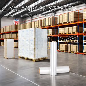 Yalan Film Estirable personalizado translúcido rollo de película industria embalaje sencillo plástico suave estiramiento envoltura Lldpe Strech Film - Product Image 1
