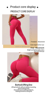 Women's High Waist Fitness Yoga Pants Custom Workout Tights with Elastic Waist Closure Solid Pattern <b>Leggings</b> - Product Image 5
