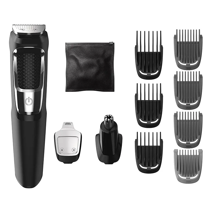 All-in-One Multigroomer 13 Piece Mens Grooming Kit, for Beard, Face, Nose, and Ear Hair Trimmer and Hair Clipper