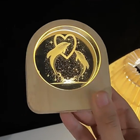Vente en gros de cadeaux de la Saint-Valentin en cristal, idée de décoration de bureau, système solaire galactique 3D en verre gravé au laser, veilleuse pour enfant