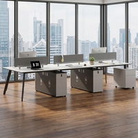 Poste de travail de bureau individuel moderne en bois avec cloison de séparation pour employés, ensemble de mobilier de bureau blanc