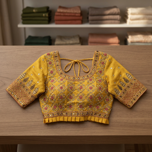 Blusa confeccionada con diseño étnico indio A54, elegante y cómoda ropa de novia, blusa tejida de moda Vintage - Product Image 3