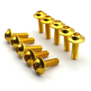 Tornillos de Carenado de Aluminio Anodizado Negro, Rojo, Azul y Dorado M6 x 20 mm para Motocicleta - Product Image 2