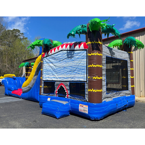 Château gonflable <span class=keywords><strong>pas</strong></span> <span class=keywords><strong>cher</strong></span> avec toboggan aquatique, trampoline en PVC pour enfants, parc d'attractions, jardin, <span class=keywords><strong>location</strong></span> estivale - Product Image 2