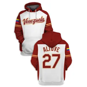 baseball softball wear Venezuela Baseball Uniform Custom Version Zipper Hoodie and Long Sleeves