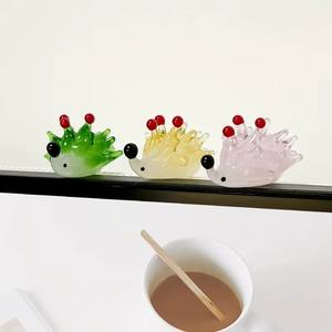 Ornements créatifs en verre en forme d'oursin animalier de <span class=keywords><strong>dessin</strong></span> animé, décorations pour <span class=keywords><strong>la</strong></span> maison, le bureau et <span class=keywords><strong>la</strong></span> chambre, cadeau, jolies petites créations artisanales en fil de verre incrusté - Product Image 3