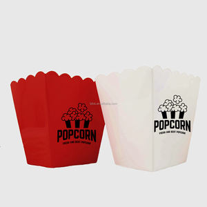 Tinas grandes de plástico para palomitas de maíz, Cubo de palomitas de maíz blanco y rojo, contenedor reutilizable para película familiar en casa, portador de almacenamiento personalizado - Product Image 4