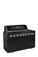 Cuisine extérieure modulaire, barbecue au gaz en acier inoxydable à 8 brûleurs avec allumage électronique et brûleur infrarouge, certifié CE