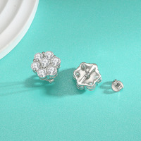 925 argent Moissanite collier Simple mode sept diamant fleur clavicule chaîne collier Bracelet et boucles d'oreilles ensemble bijoux