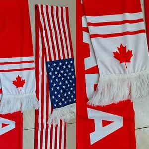 وشاحات مزدوجة الجوانب بالجملة لفريق كرة القدم الوطني بطباعة أعلام أمريكا والمكسيك وكندا لمشجعي كرة القدم - Product Image 4