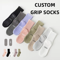 Chaussettes de sport épaisses Performance Grip, chaussettes de yoga antidérapantes en coton biologique de haute qualité, tricotées, avec logo, pour la gym