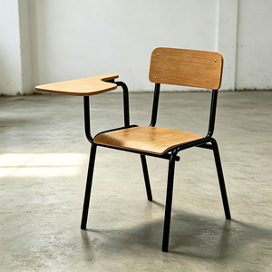 Modern Metal Wood Ergonomic School Furniture Classroom Timber Armchair <strong>Chair</strong> With Writing Pad Student Training <strong>Chairs</strong> - Product Image 3