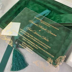 Velvet <b>gift</b> <b>box</b> customization, gold-embossed acrylic invitations, Western-style <b>wedding</b> invitations, <b>wedding</b> cards - Product Image 5