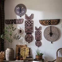 Accessoires de style tribal, Art mural décoratif fait main, Masque totem, Pièce d'exposition, Décoration intérieure naturelle, Style maison bio