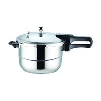 Casserole à pression en acier inoxydable de petite taille, fond magnétique, 3L-20L, anti-explosion, fermeture à clip, compatible gaz et induction