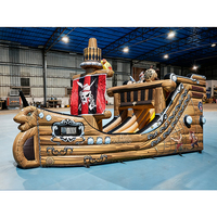 Tobogán Inflable con Forma de Barco Pirata, Castillo Hinchable Gigante, Combinación de Juegos para Niños, Alquiler para Fiestas, Festivales, Personalización OEM