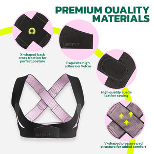 Correcteur de posture réglable pour les épaules et le dos, soutien pour le mal de dos, en polyester et nylon, fermeture auto-agrippante pour femmes et hommes - Product Image 5